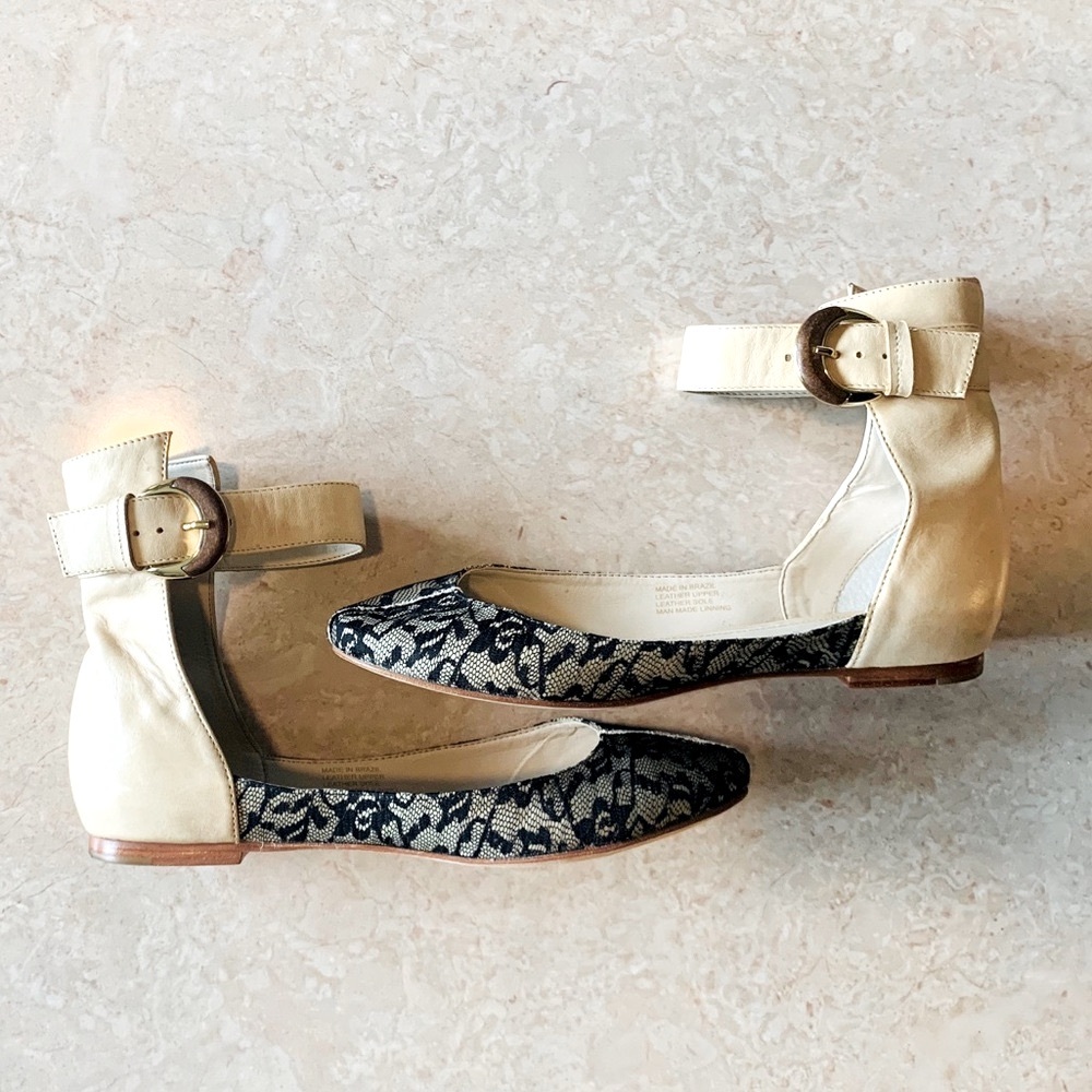 Dulce Lace and Leather Ballerina Flats 7